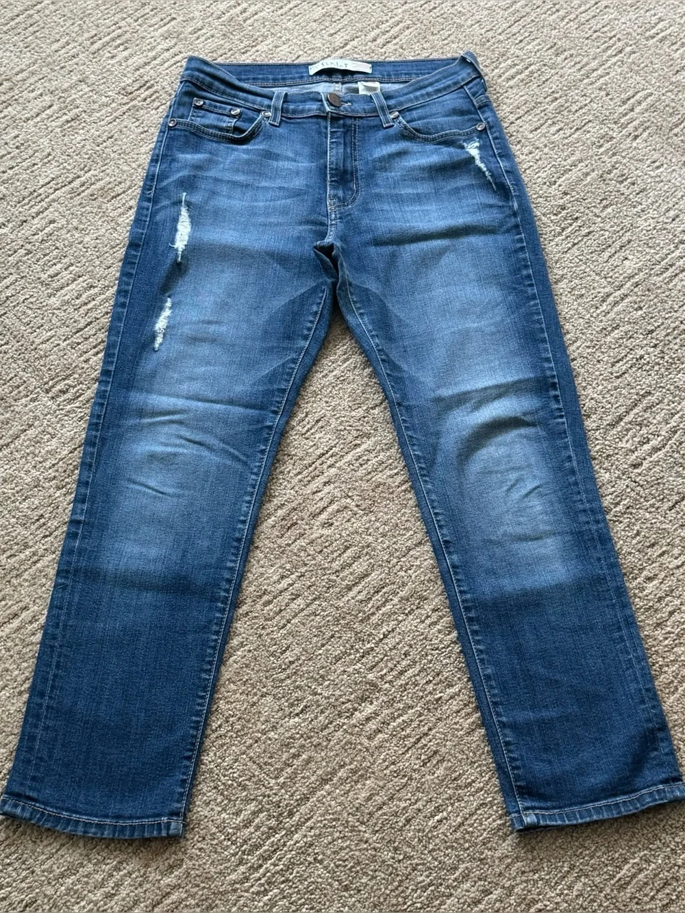 Chalet Straight leg Distressed Jeans Sz 2 Blue USA Indie Sleeze 90’s alternative
